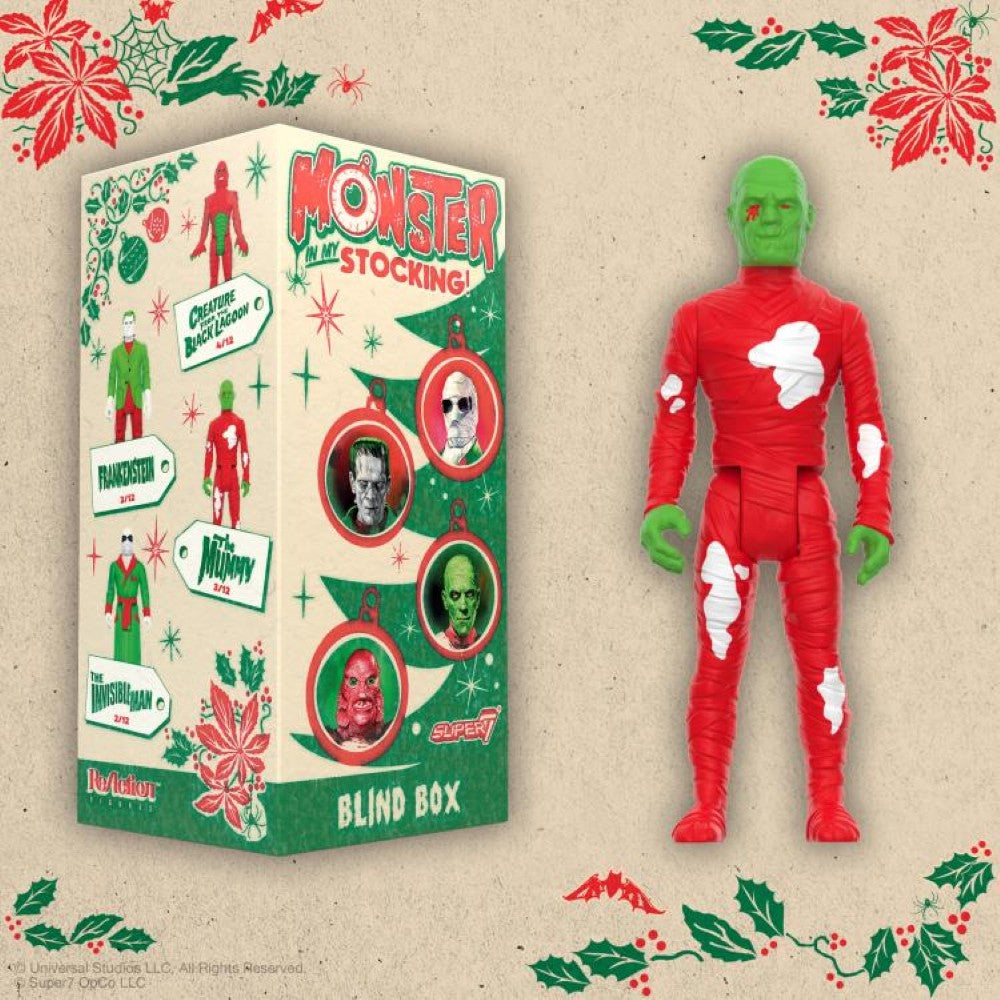 Hasbro Universal Monsters ReAction Monster In My Stocking blind box action figure with festive holiday design