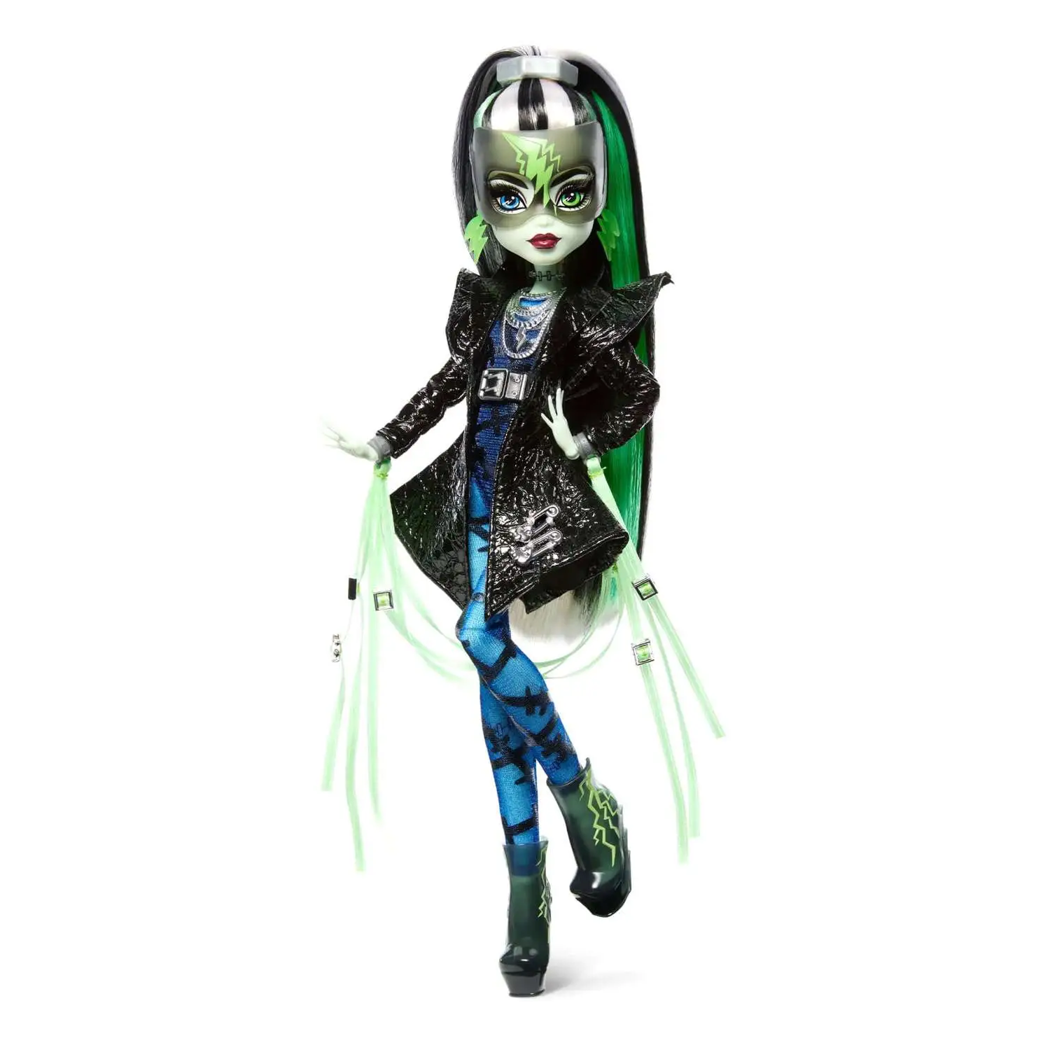 Frankie Stein Mattel Monster High Haunt Couture Midnight Runway 10.5 Inch Fashion Doll wearing black and green outfit