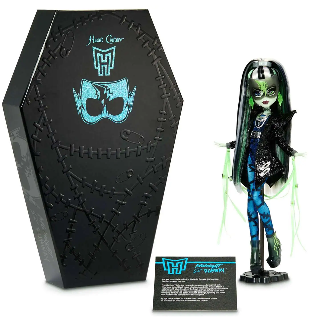 Frankie Stein Mattel Monster High Haunt Couture Midnight Runway 10.5 Inch Fashion Doll in coffin packaging