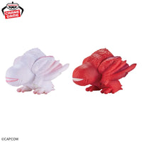 Red Khezu Monster Hunter Enshrined Monsters Banpresto Statue featuring red and white collectible figures side by side