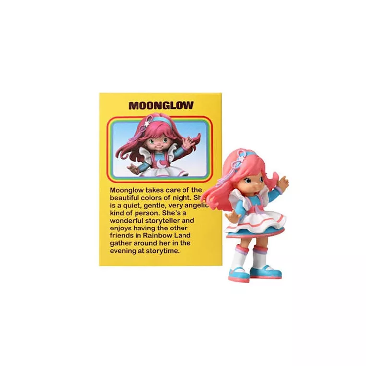 Moonglow 2.5-inch collectible figure from Rainbow Brite Series 2 with pink hair and colorful dress.