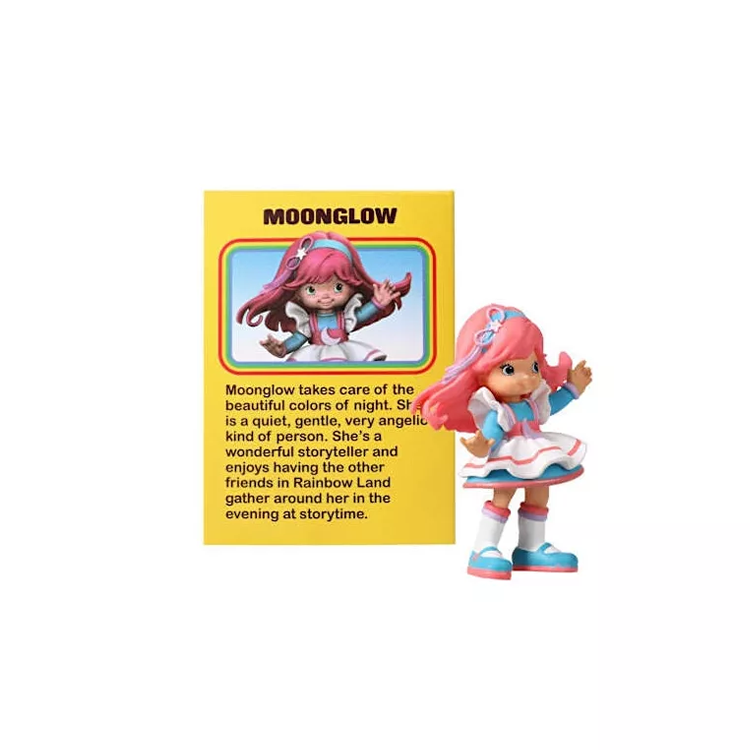 Moonglow 2.5-inch collectible figure from Rainbow Brite Series 2 with pink hair and colorful dress.