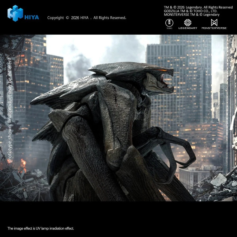 Godzilla King of the Monsters Super Articulated Muto Exquisite Basic Series Action Figure by Hiya Toys in city scene
