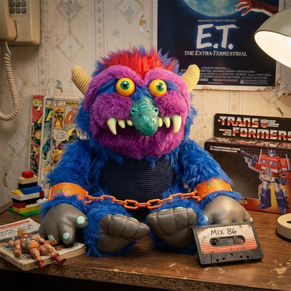 My Pet Monster 14-Inch Deluxe Plush Toy by The Loyal Subjects 2026 In Hand with vintage toys and collectibles by Playskool