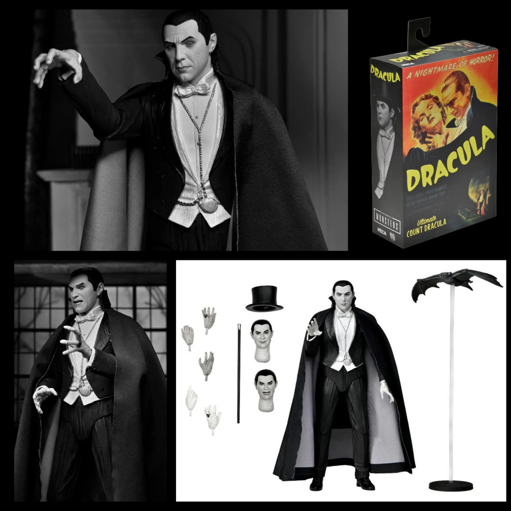 Dracula of Carfax Abbey Black and White 7 inch Neca Action Figure Universal Monsters