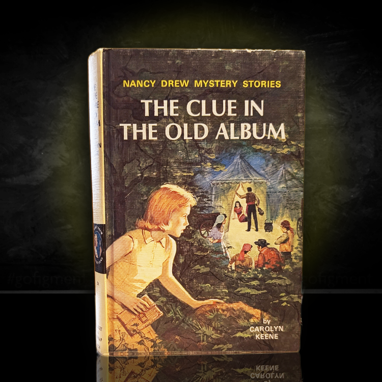 Vintage 1947 Nancy Drew Mystery Stories book The Clue in the Old Album by Carolyn Keene, Grosset & Dunlap edition