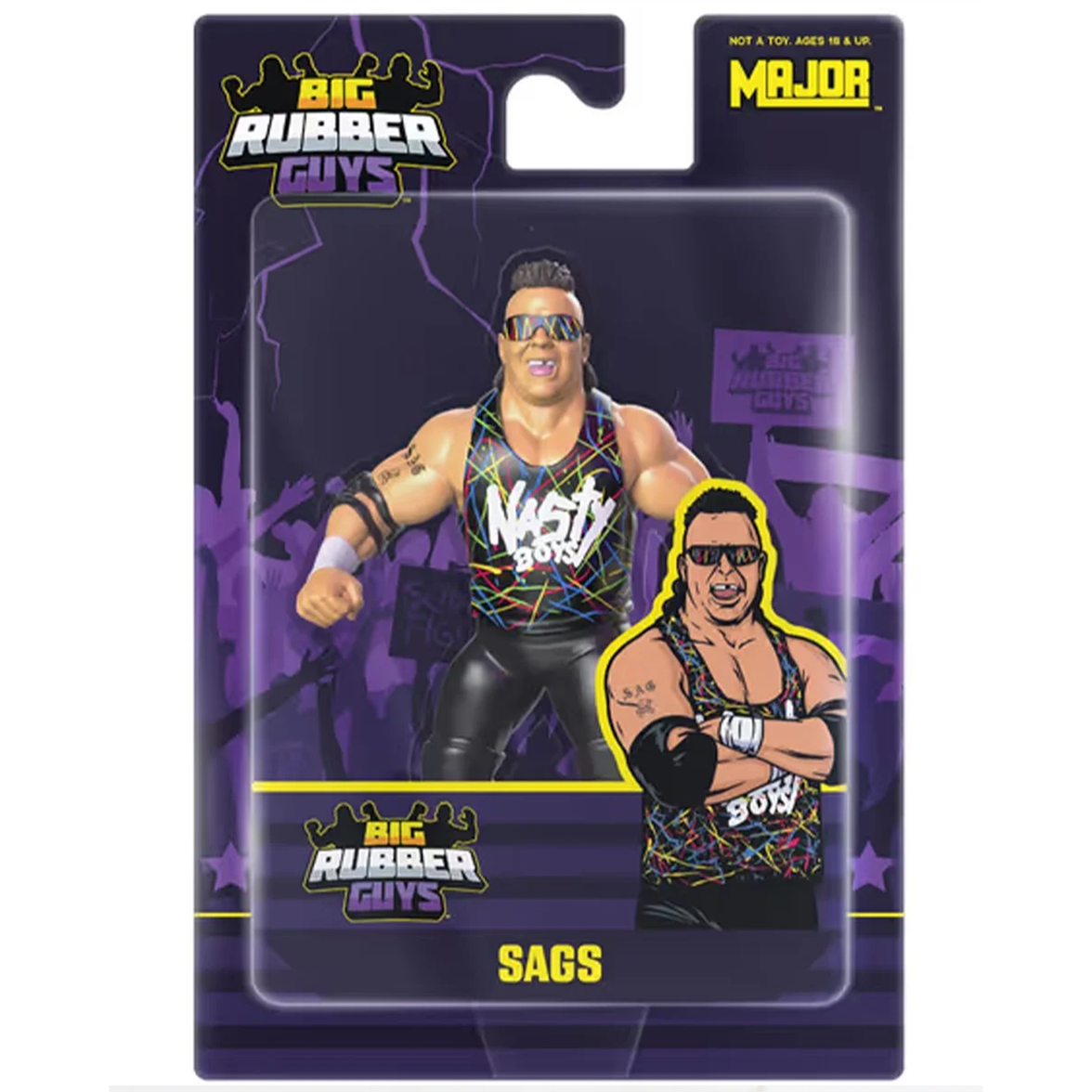 Nasty Boys Sags Major Big Rubber Guys 1:9 Scale 8-Inch Posed Wrestling Figure