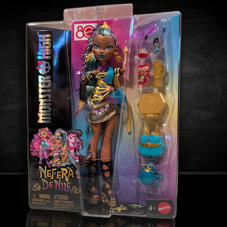 Monster High Nefera DeNile doll in packaging on a dark background