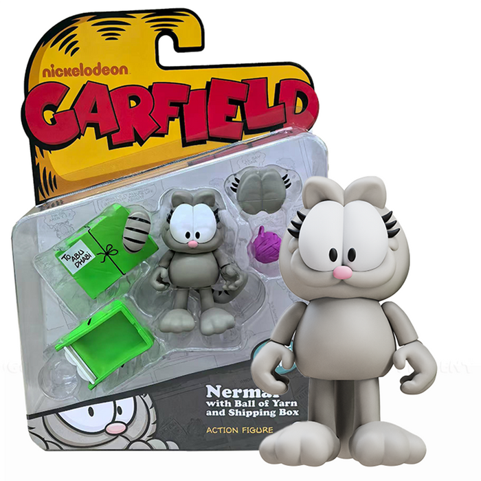 Garfield Wave 1 Nermal Action Figure - 17 Points of Articulation with Yarn & Mail Box by Boss Fight Studio Llc