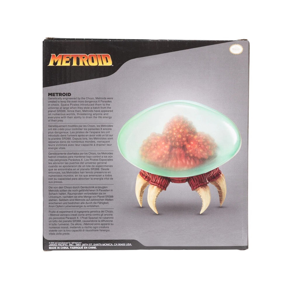 6-inch Metroid Prime Chozo Metroid figure by Go Figment displayed on gray background with product information text