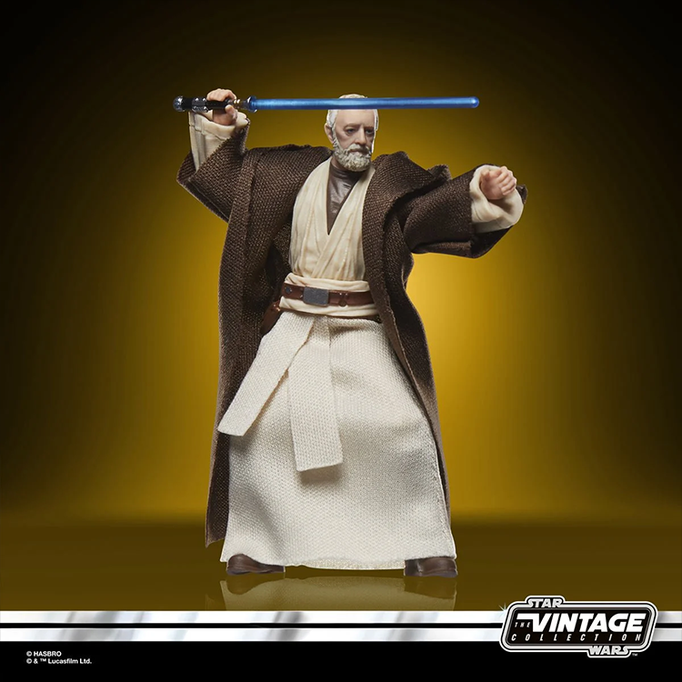 Poseable Ben Obi-Wan Kenobi action figure with blue lightsaber from Kenner Star Wars Vintage Collection VC-373