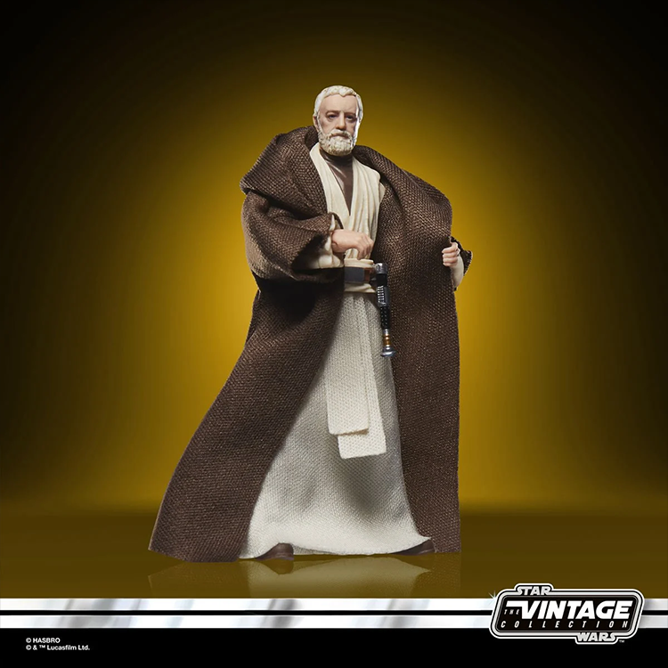 3 3/4-inch Ben Obi-Wan Kenobi action figure from Kenner Star Wars Vintage Collection with detailed robe and lightsaber.