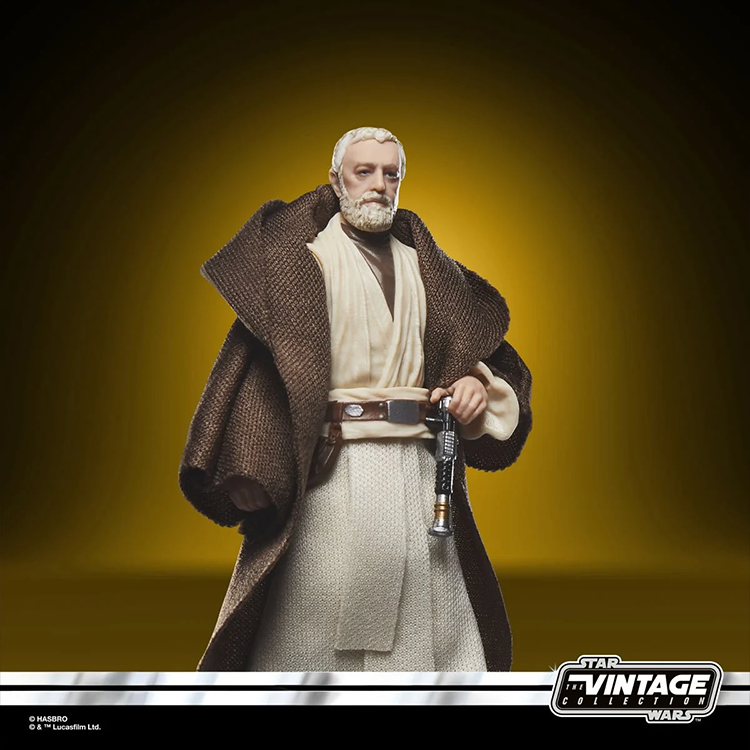 Ben Obi-Wan Kenobi Star Wars action figure in Kenner style with lightsaber from the Vintage Collection VC-373