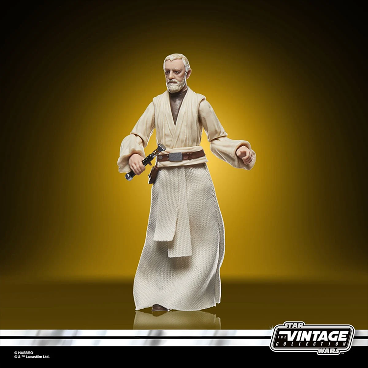 Ben Obi-Wan Kenobi Star Wars action figure in Kenner style with lightsaber from the Vintage Collection VC-373