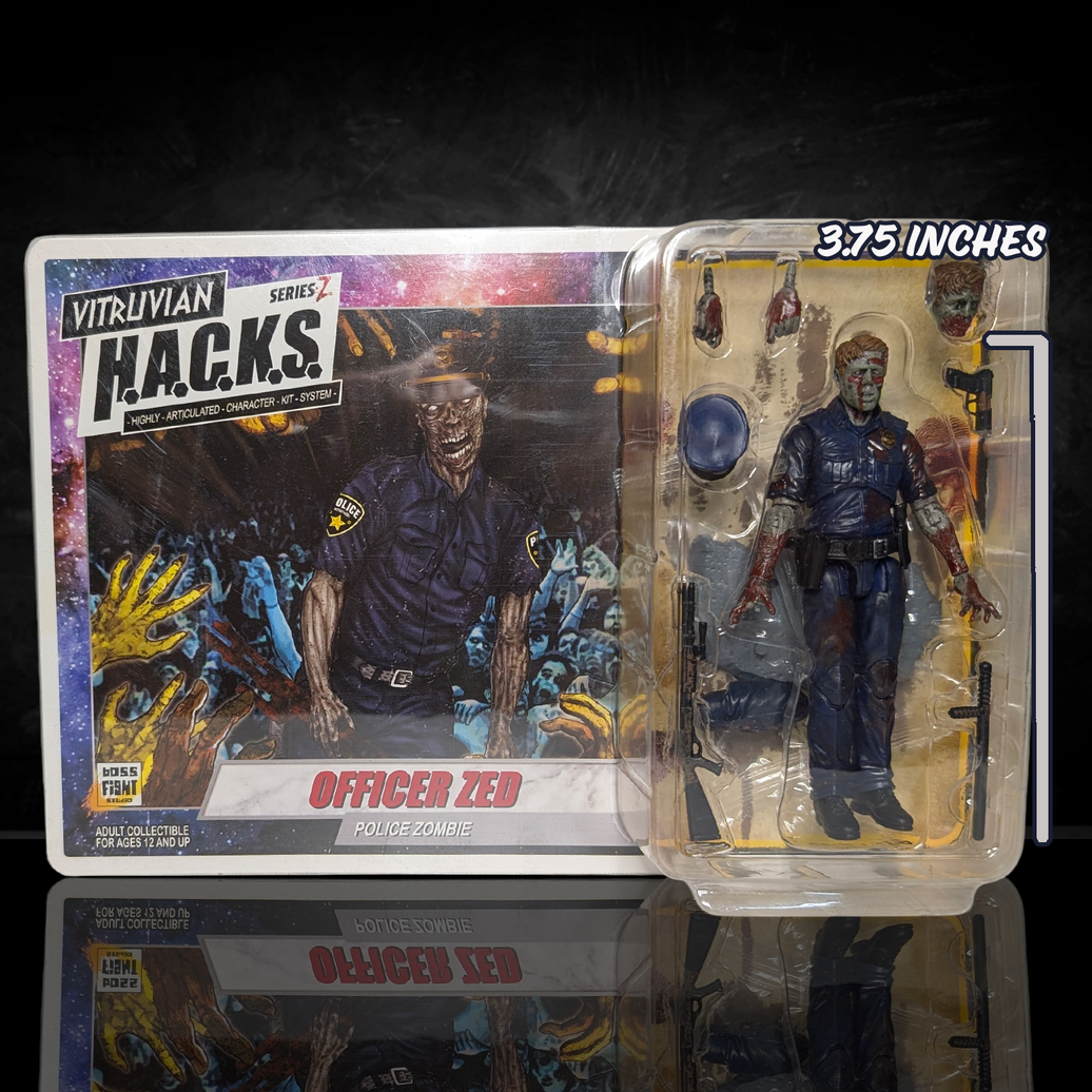 Officer Zed Police Zombie Vitruvian HACKS Series 1 Action Figure 1:18 Scale