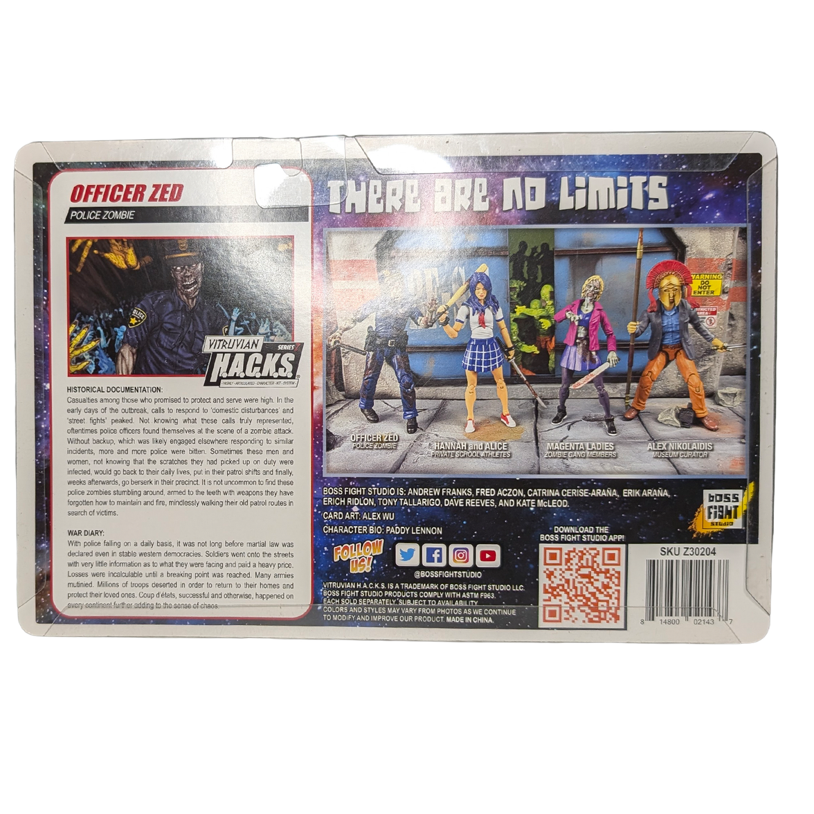 Officer Zed Police Zombie Vitruvian HACKS Series 1 Action Figure 1:18 Scale