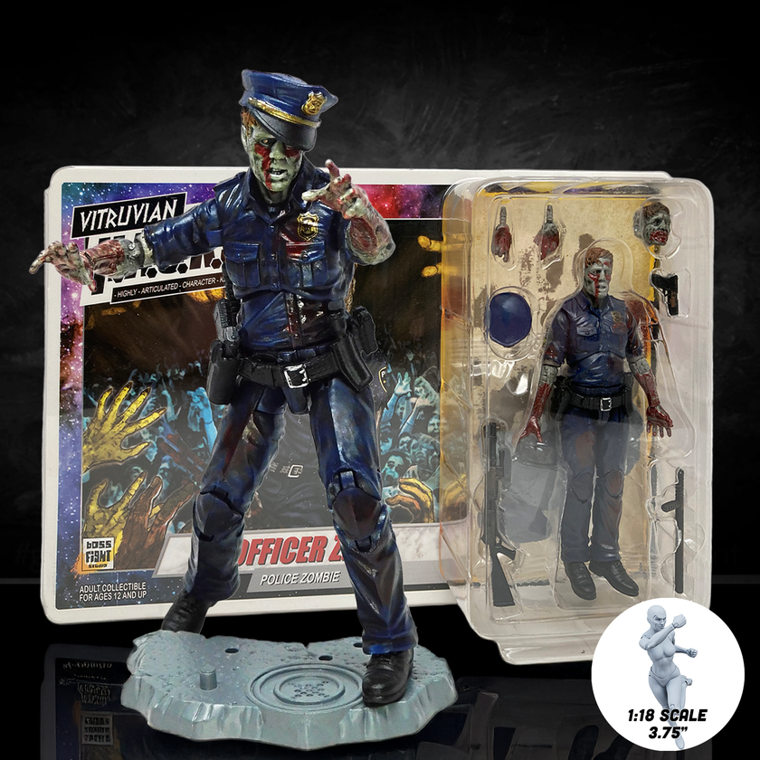 Officer Zed Police Zombie Vitruvian HACKS Series 1 Action Figure 1:18