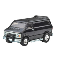 Mattel Hot Wheels Premium 1979 Dodge Ram Van diecast car in black with realistic details and metal construction