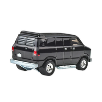 Black 1979 Dodge Ram Van diecast model by Mattel in 1:64 scale with detailed features and realistic tires