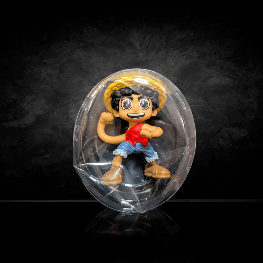 Go Figment One Piece mini figure of Monkey D. Luffy in blind box packaging for collectors and fans