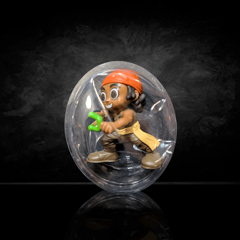 One Piece Confirmed Blind Box Mini Figure by Go Figment displayed in clear plastic packaging on black background