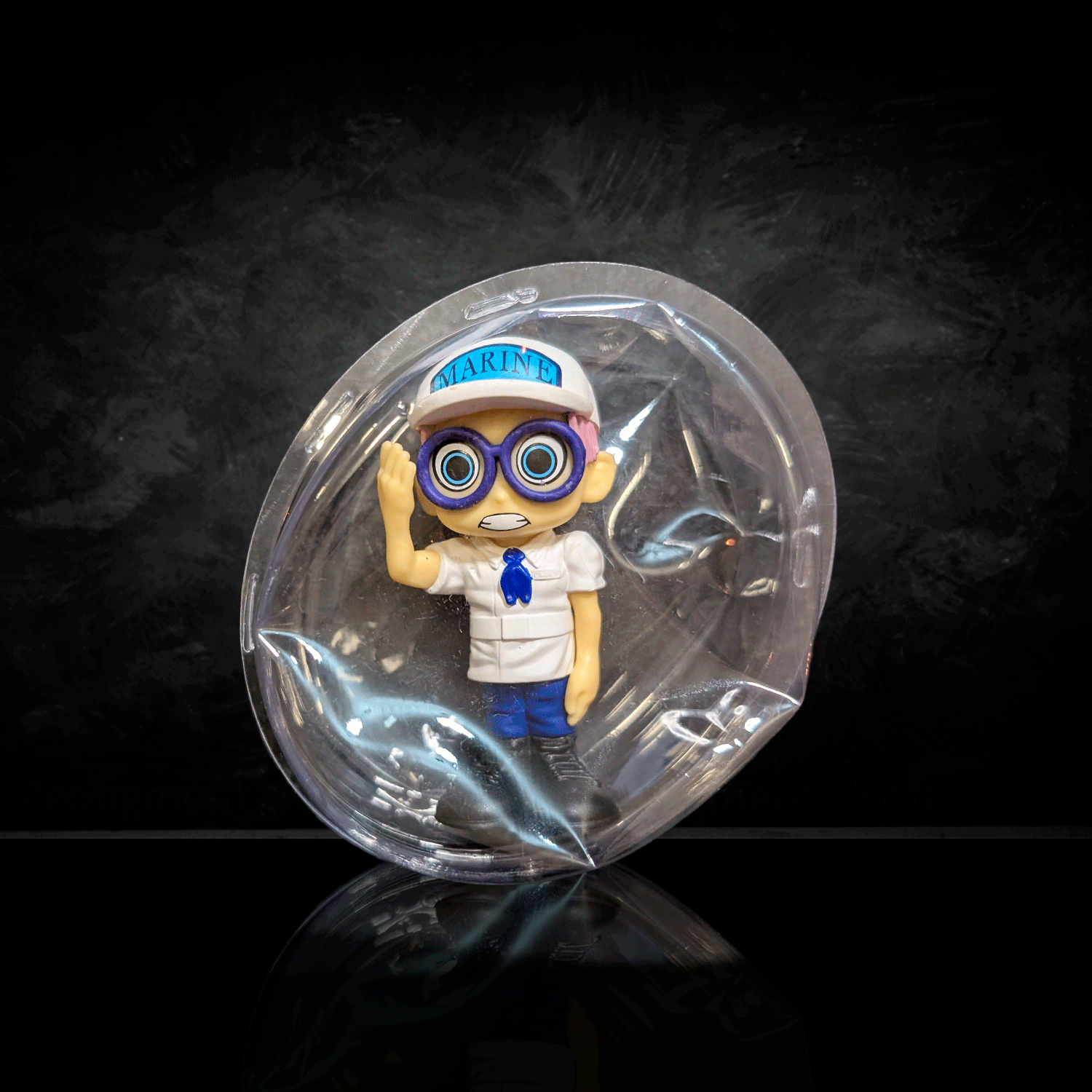 Go Figment One Piece Confirmed Blind Box Mini Figure featuring Marine character in protective bubble packaging