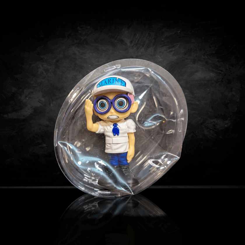 Go Figment One Piece Confirmed Blind Box Mini Figure featuring Marine character in protective bubble packaging