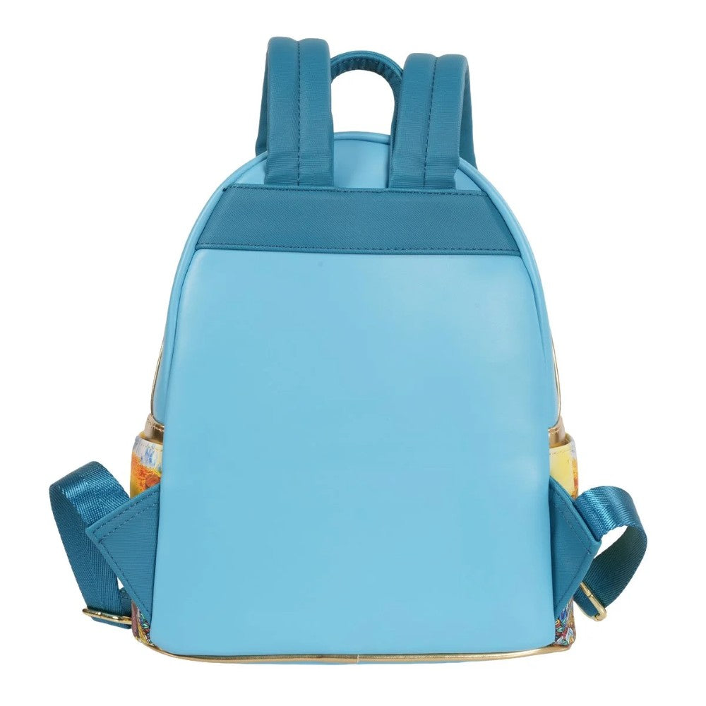 Blue Loungefly One Piece Tony Tony Chopper Treasure mini-backpack with adjustable straps shown from the back