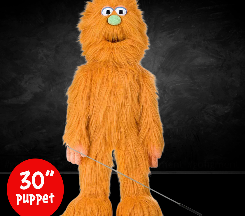 Silly Puppets Frazzle Orange Monster Puppet - 30