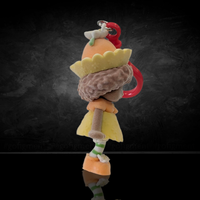 UCC World of Strawberry Shortcake soft flocked mini figure clip dressed in yellow hat and dress with red plastic clip attachment