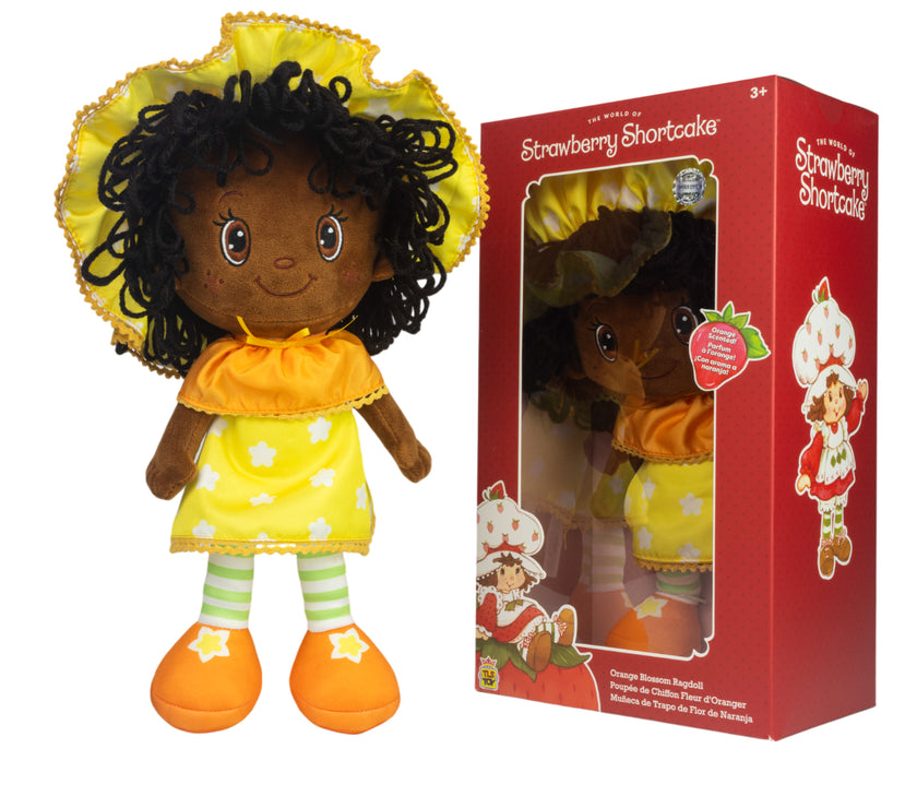 Loyal Subjects Strawberry Shortcake Orange Blossom 14-inch limited edition soft plush rag doll in yellow outfit