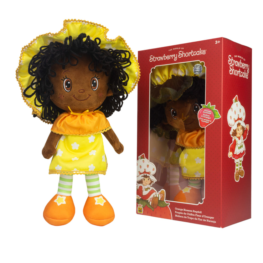 Loyal Subjects Strawberry Shortcake Orange Blossom 14-inch limited edition soft plush rag doll in yellow outfit