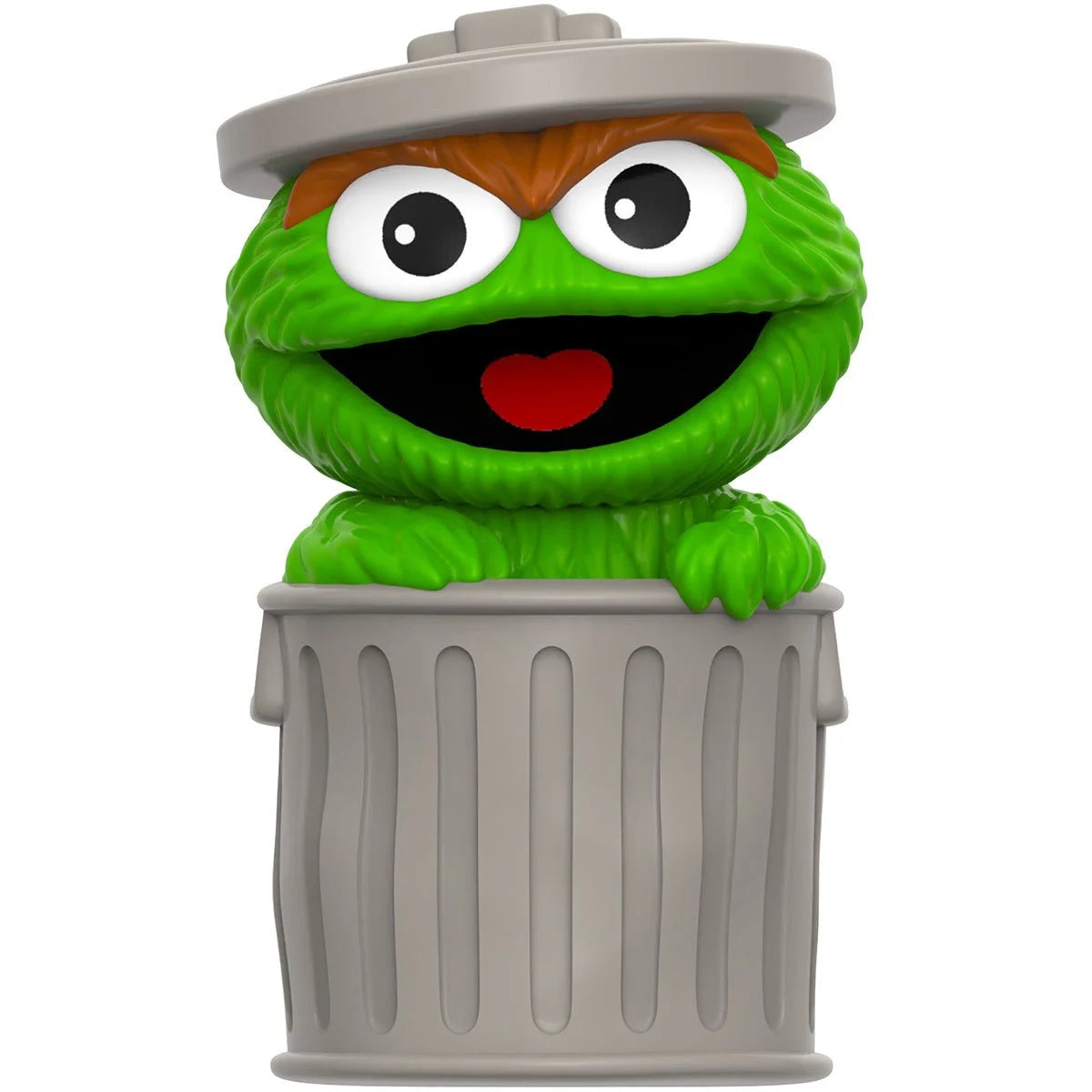 Sesame Street Oscar the Grouch (Green) FUN! FUN! Vinyl Figure new in box collectible by Super7 in trash can design