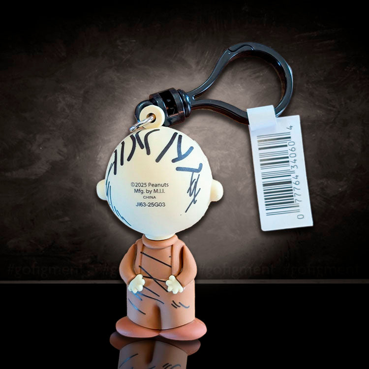 Pig-Pen figural bag clip by Monogram showing dust cloud and signature dirt marks from Peanuts Series 4