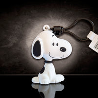 Monogram Snoopy bag clip featuring classic smiling Peanuts character in durable 3D foam, perfect for collectors.
