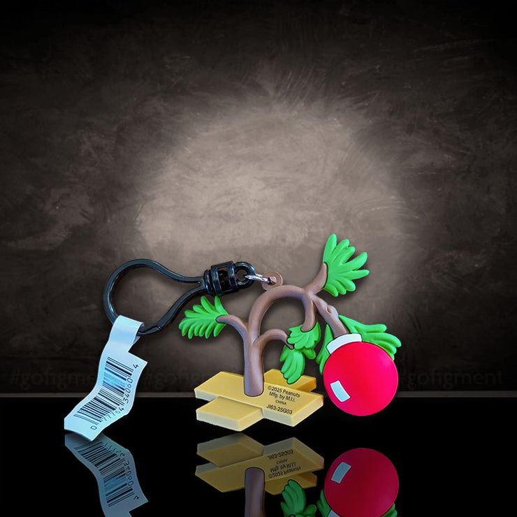 Monogram Peanuts Series 4 Shermy Charlie Brown Christmas Tree figural bag clip with keychain and tag