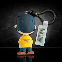 Monogram Peanuts Series 4 Shermy Figural Bag Clip blind box keychain showing back view with barcode tag