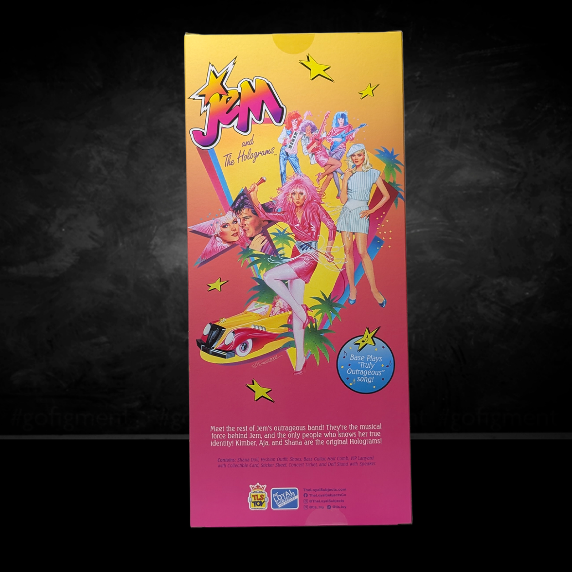 Jem and the Holograms Aja Leith 12-Inch Fashion Doll The Loyal Subjects 2025 new in box with colorful retro band artwork