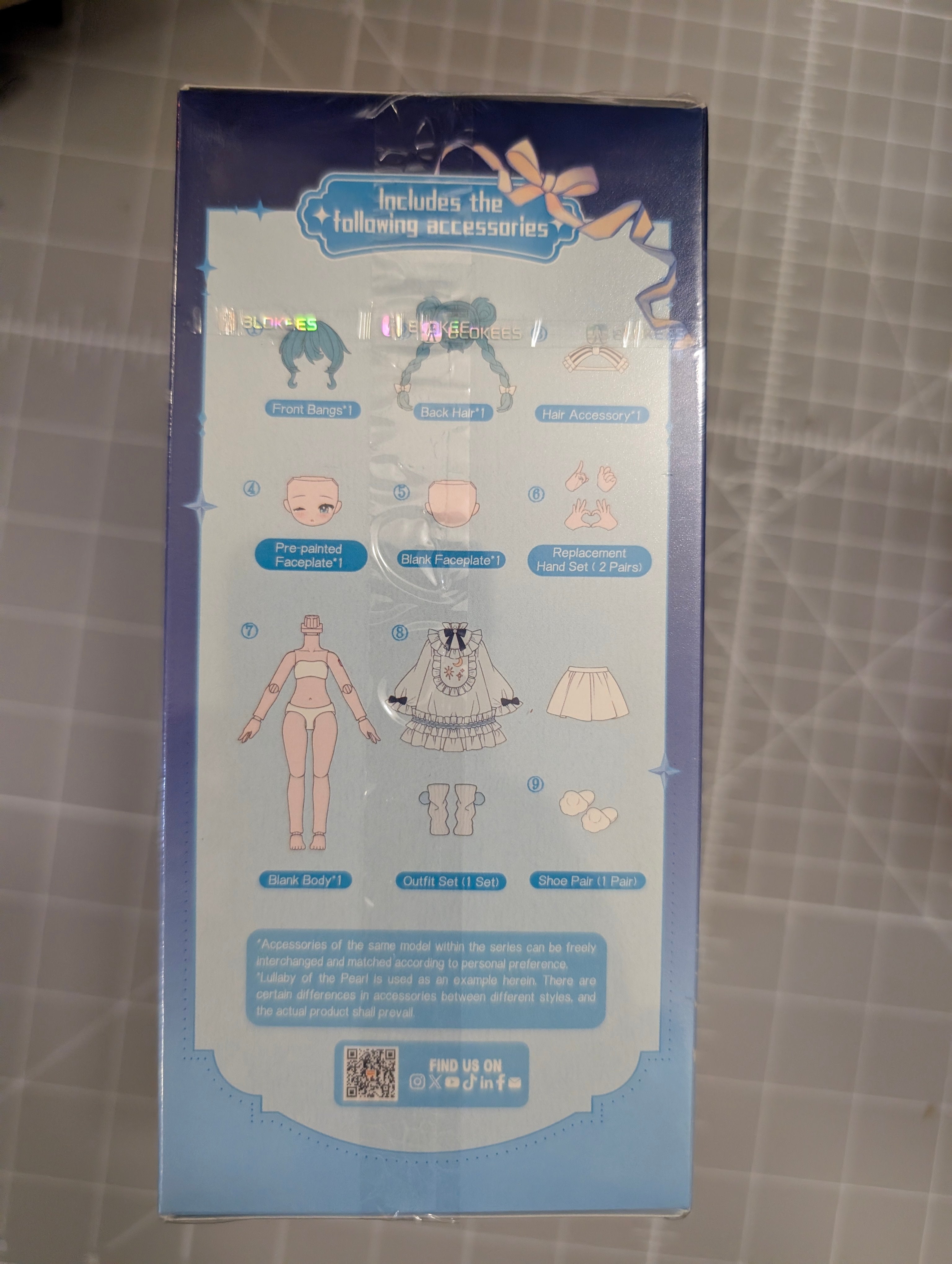 Hatsune Miku DaaLaMode Series Sonata Prologue Blokees Model Kit Diamond Minuet accessories shown on box