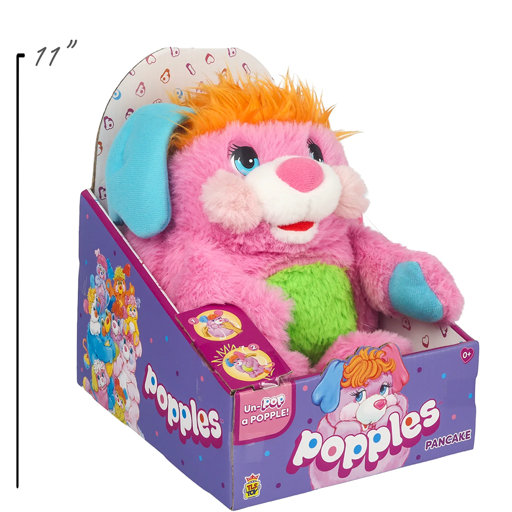 Pancake Popple 11" Large Nostalgic Plush Features the Iconic Interactive Transformation by The Loyal Subjects pink plush