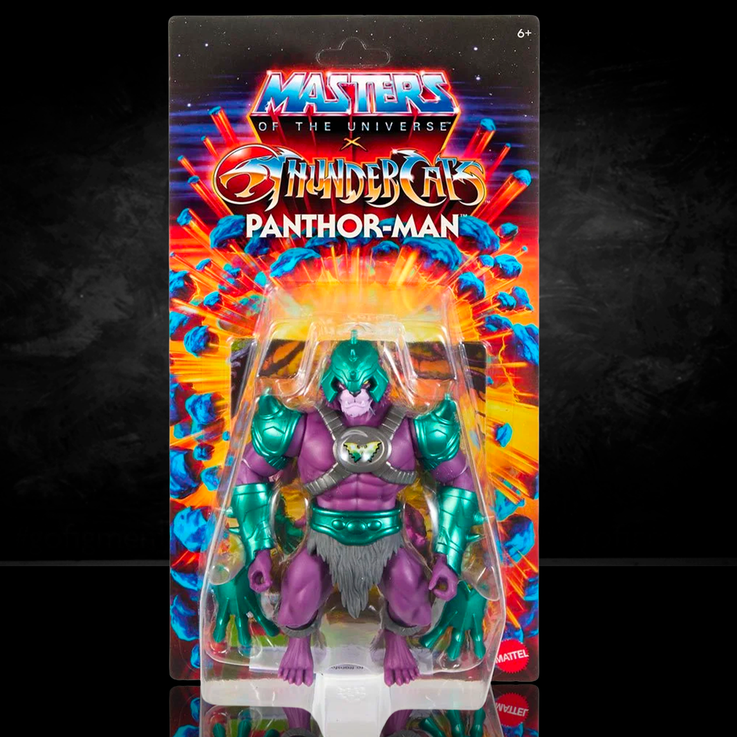 Mattel Panthor-Man 6-inch crossover action figure from Masters of the Universe and ThunderCats in blister pack