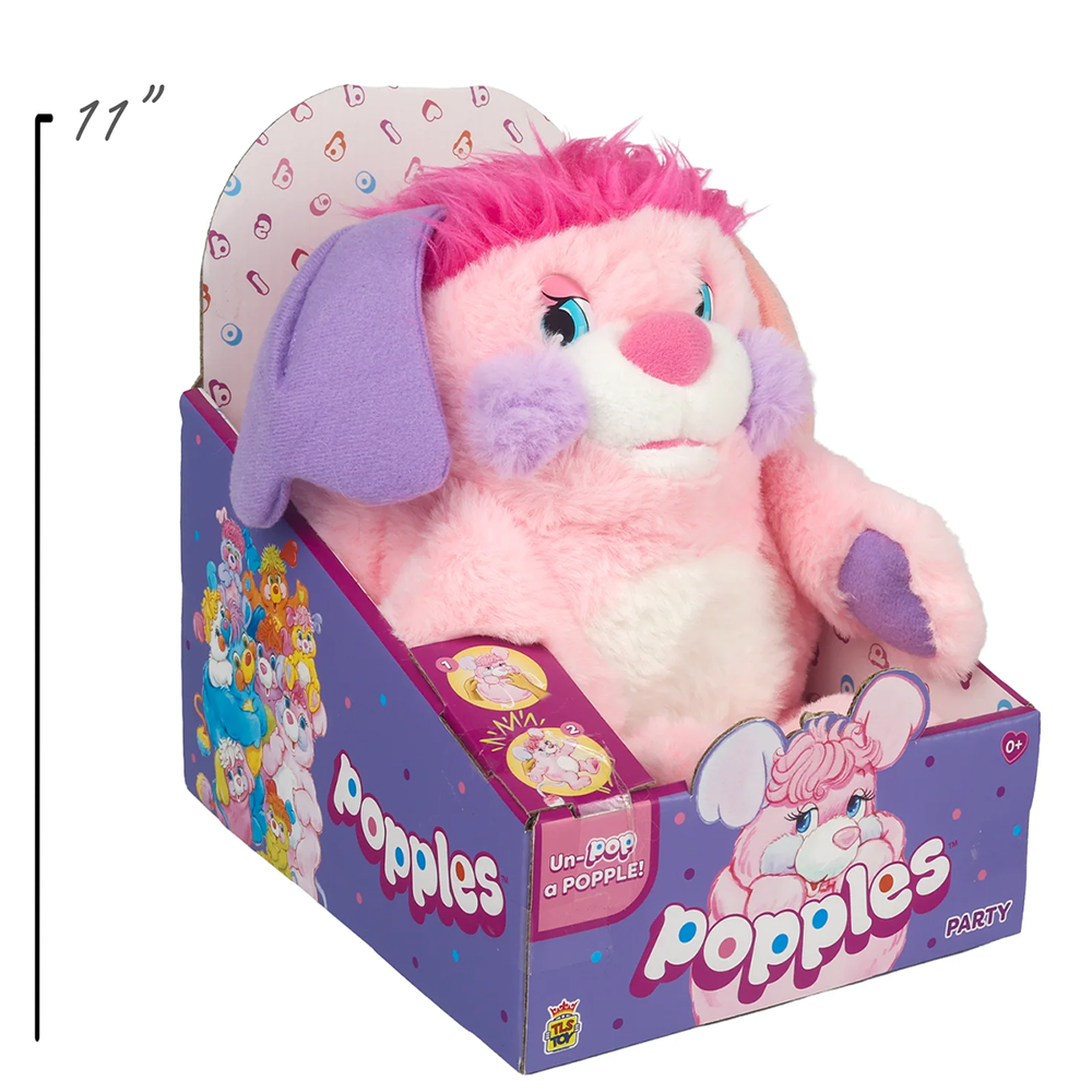 Party Popple 11" Large Nostalgic Plush Features the Iconic Interactive Transformation by The Loyal Subjects
