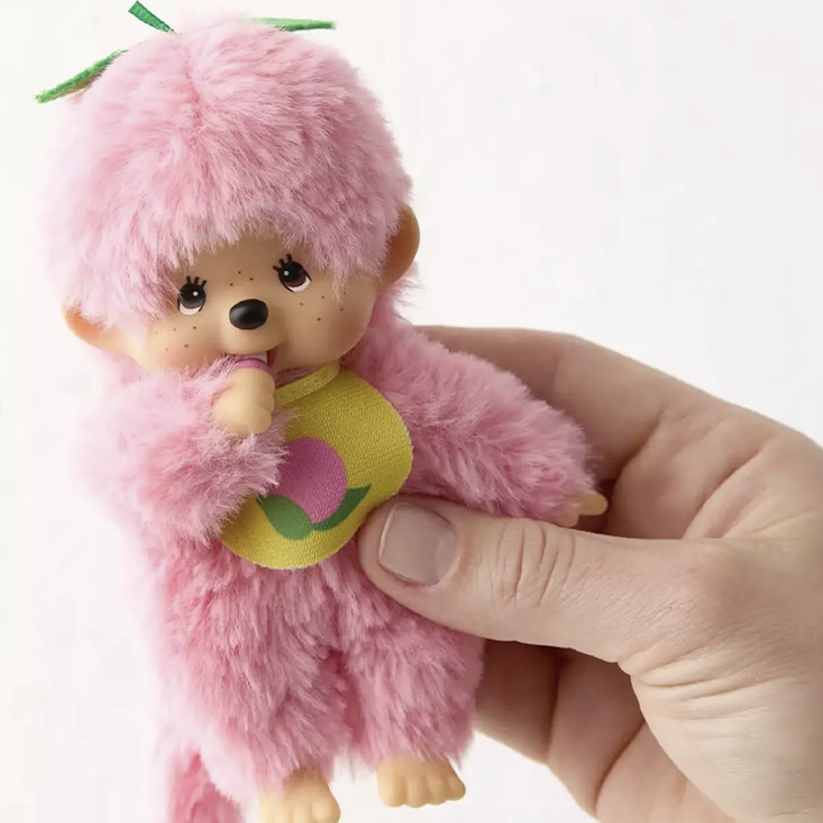 Sekiguchi Monchhichi Peach Fruit Colors 5" Monkey Plush - NWT