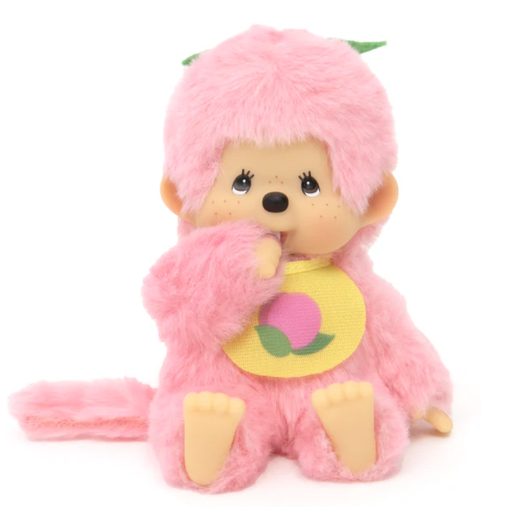 Sekiguchi Monchhichi Peach Fruit Colors 5" Monkey Plush - NWT