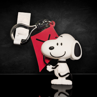Snoopy 3D foam bag clip holding red kite with a big smile from Monogram Peanuts 75th Anniversary Series 3 collectible