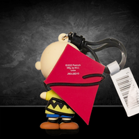 3D foam bag clip of Charlie Brown with red kite from Peanuts 75th Anniversary Series by Monogram, keychain style
