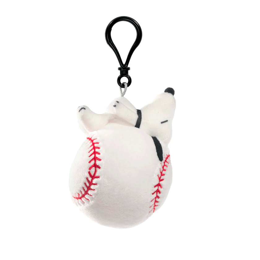 Go Figment Peanuts Snoopy plush keychain bag clip with baseball design for sports fans and collectors