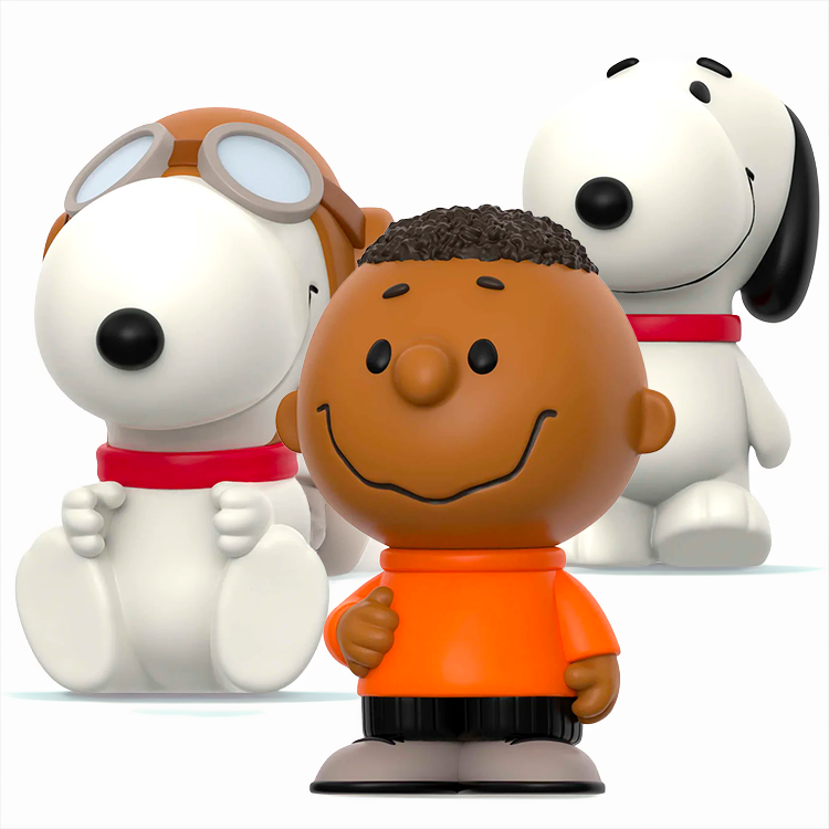Funko vinyl figures of Franklin and Snoopy from Peanuts fun collector's 3-pack with Charlie Brown's friends