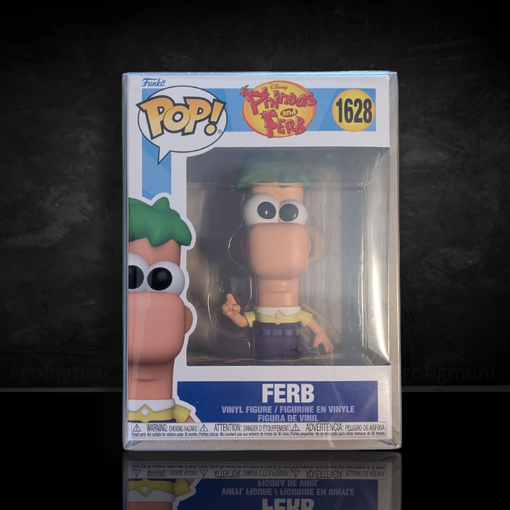 Funko Pop vinyl figure of Ferb from Disney's Phineas and Ferb in original window display box numbered 1628
