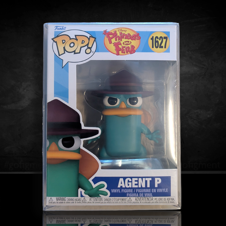 Funko Pop! vinyl figure of Agent P from Phineas and Ferb in packaging on a dark background